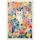 Whimsical Flower Garden Cats Wall Art Print