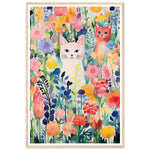 Load image into Gallery viewer, Whimsical Flower Garden Cats Wall Art Print