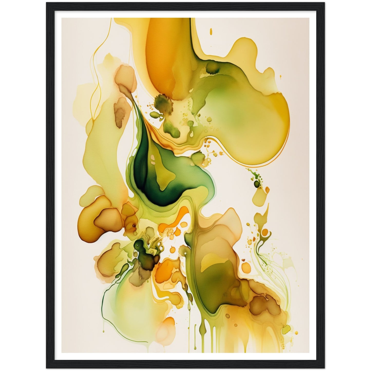 Nature's Chromatic Symphony - Mustard Edition Watercolour Wall Art Print