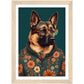 Floral Fashionista German Shepherd Dog Wall Art Print