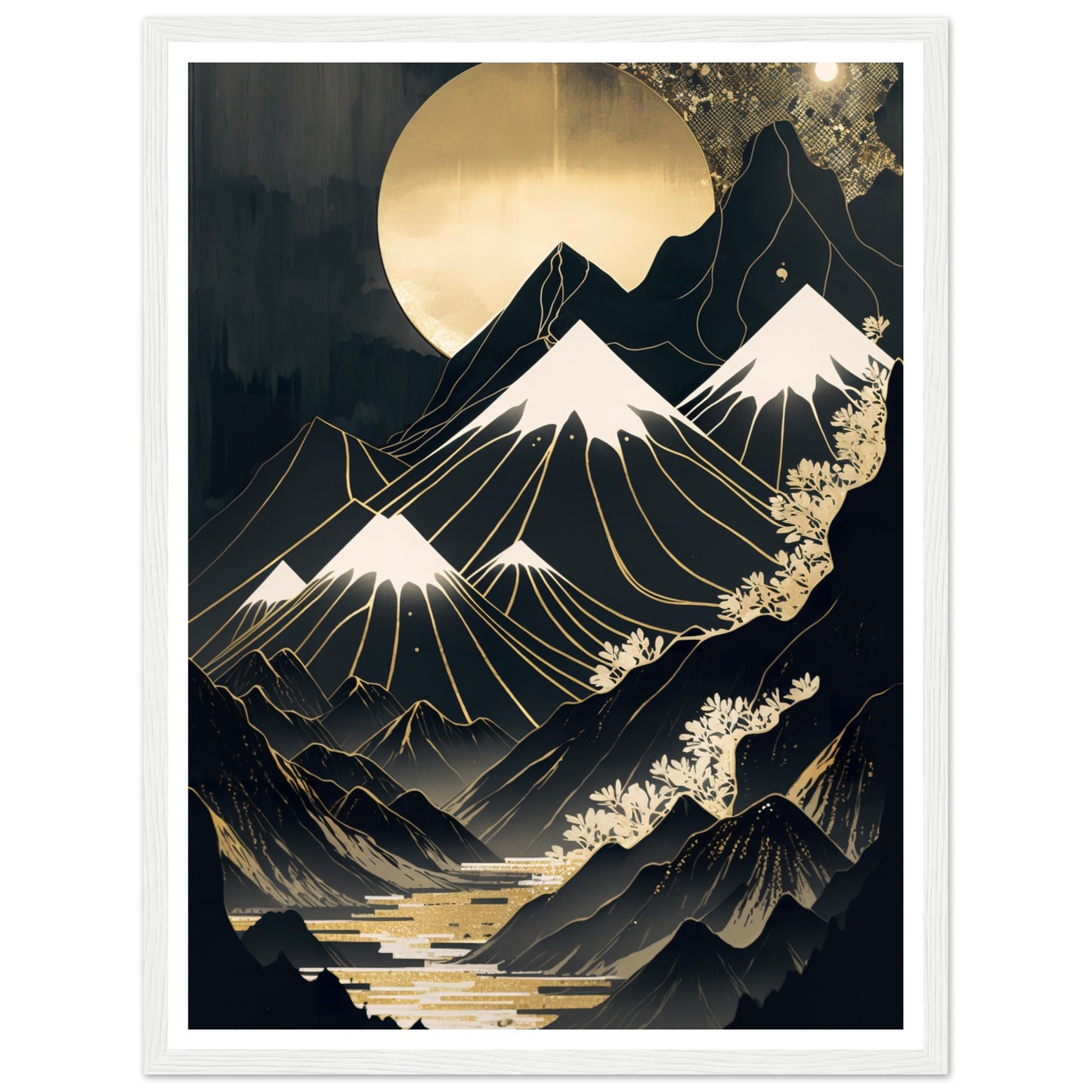 Shimmering Gold Dark Mountainous Vistas