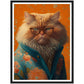 Floral Persian Cat Portraiture Wall Art Print