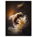 Load image into Gallery viewer, Close-Up of Bee and Flower Photograph Wall Art Print