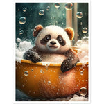 Load image into Gallery viewer, Bubble Bath Panda Bathroom Wall Art Print