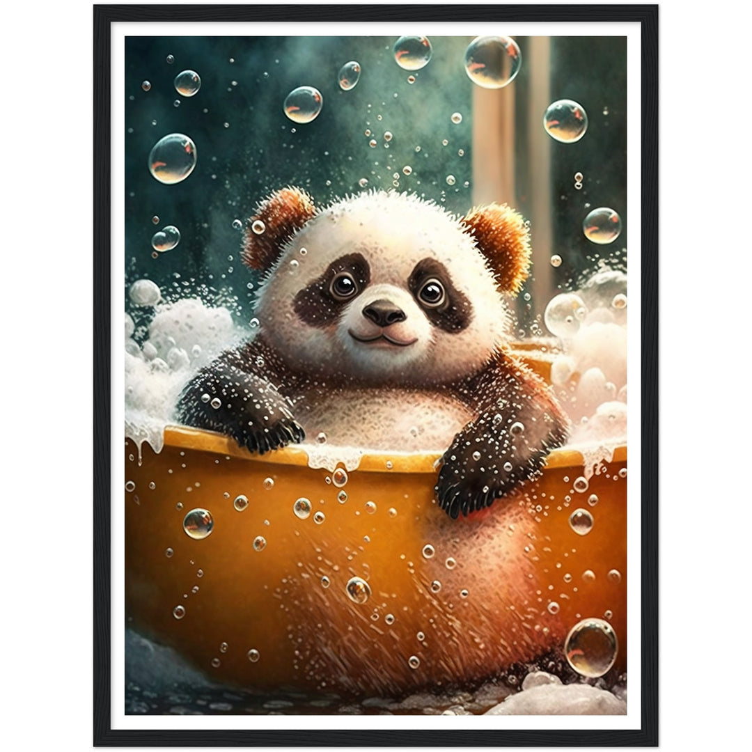 Bubble Bath Panda Bathroom Wall Art Print