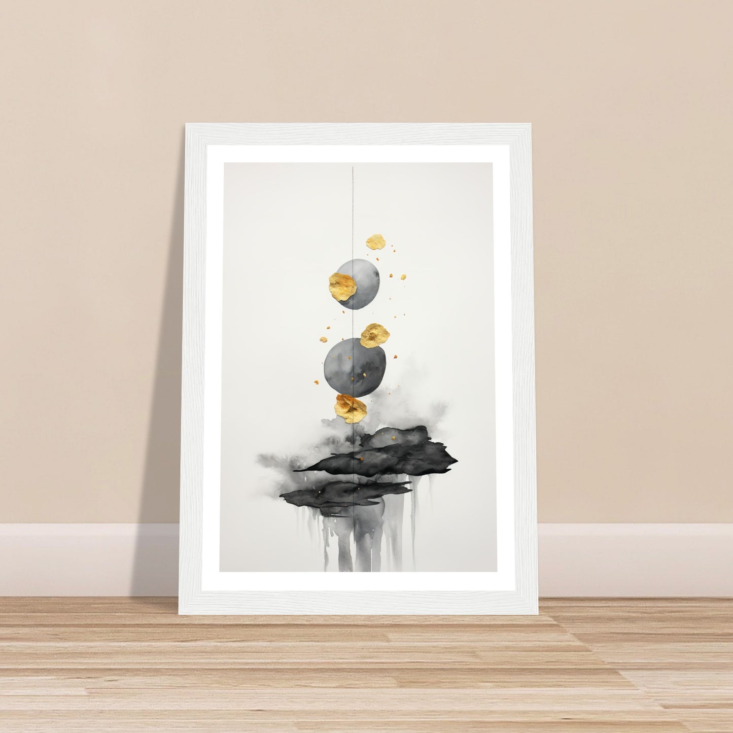 Golden Glimmers Amongst Dark Clouds Wall Art Print