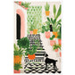 Whimsical Plants & Dog on Spanish Villa Stairs Wall Art Print