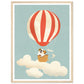 Dog in Hot Air Balloon Adventure Wall Art Print