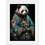 Load image into Gallery viewer, Panda in Kimono Illustration Wall Art Print