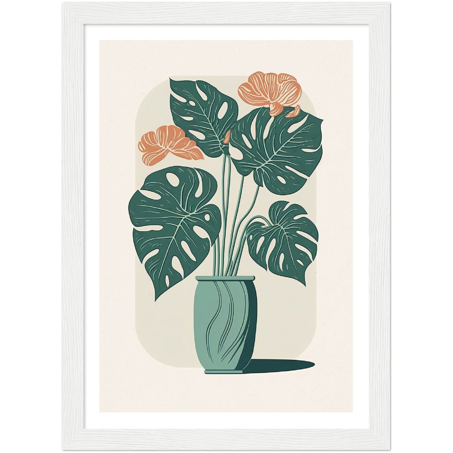 Monstera Plant in Vase Wall Art Print