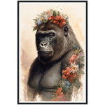 Load image into Gallery viewer, Flower Crowned Gorilla Wall Art Print
