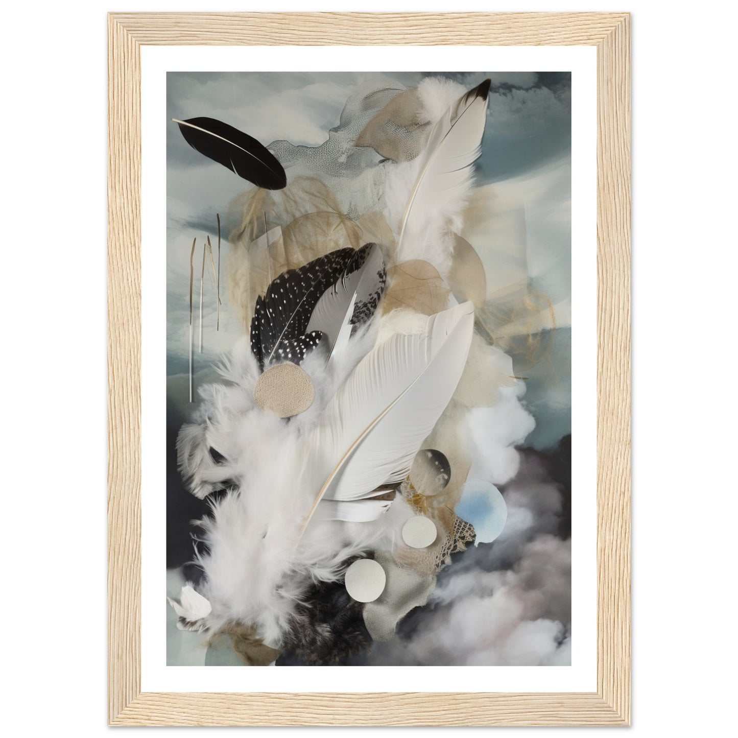 Calm Feathered Skies Abstract Feathers Wall Art Print