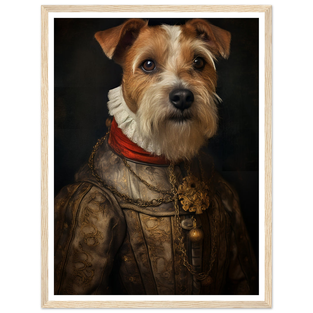 Tudor-Era Neck Ruff Dog Portraiture Wall Art Print