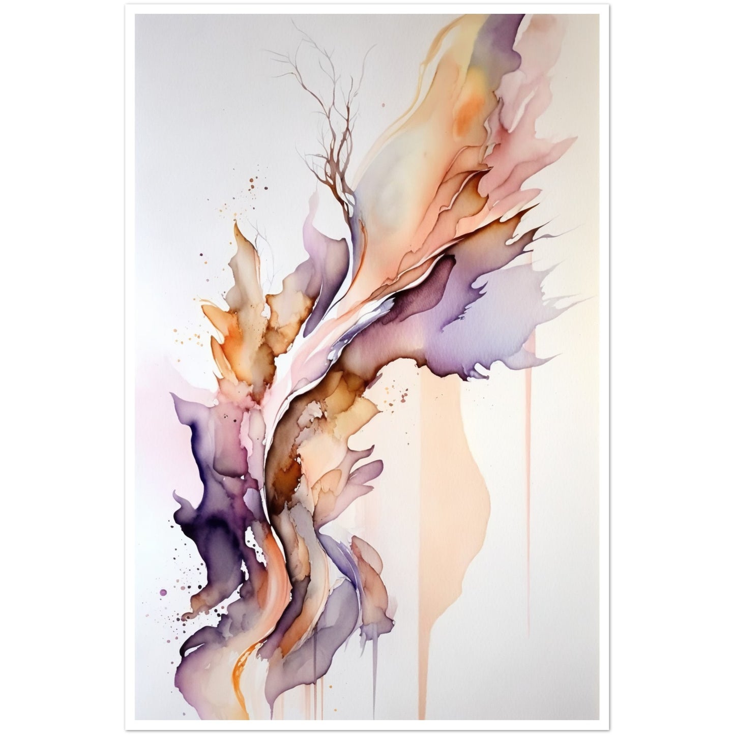 Nature's Pastel Symphony Abstract Shapes Wall Art Print