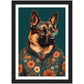 Floral Fashionista German Shepherd Dog Wall Art Print