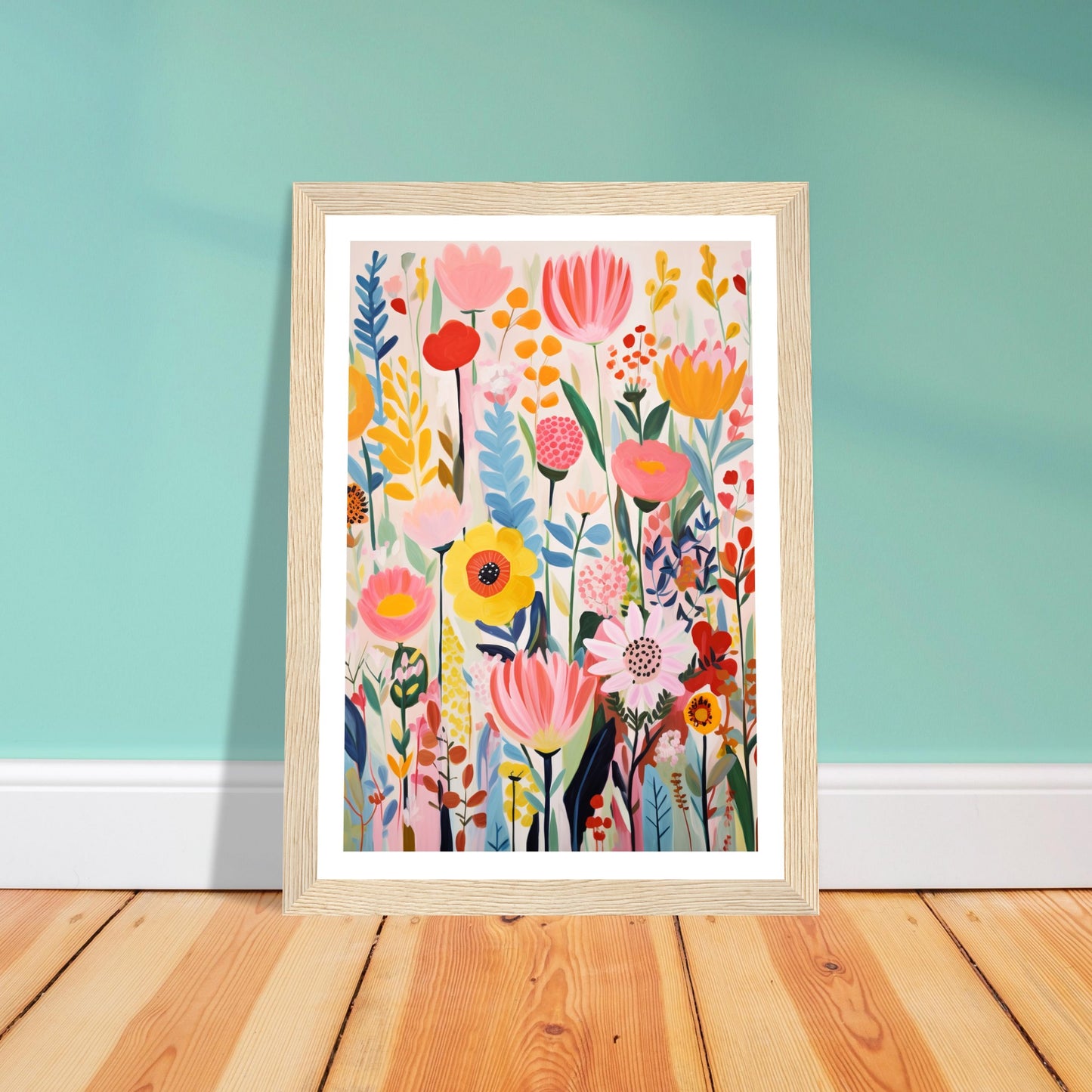 Playful Wild Flowers Bloom Wall Art Print