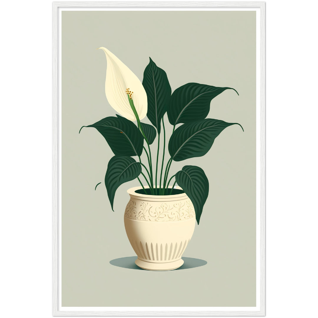 Tranquil Vase Peace Lily Plant Wall Art Print