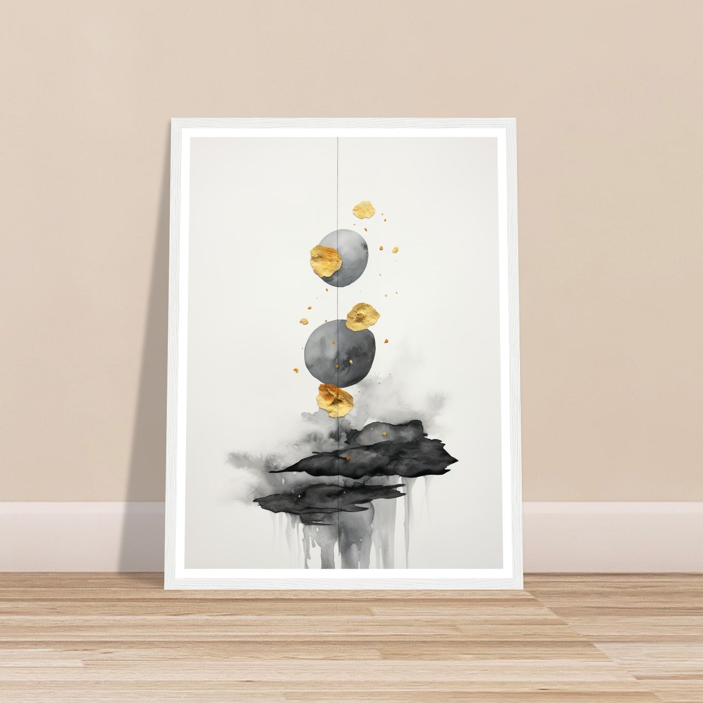 Golden Glimmers Amongst Dark Clouds Wall Art Print