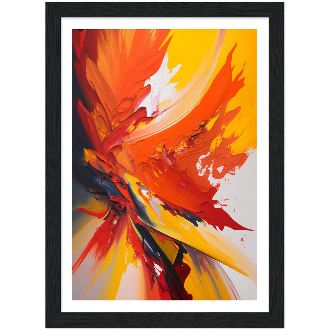 Nature's Fury Red & Yellow Abstract Painting Wall Art Print