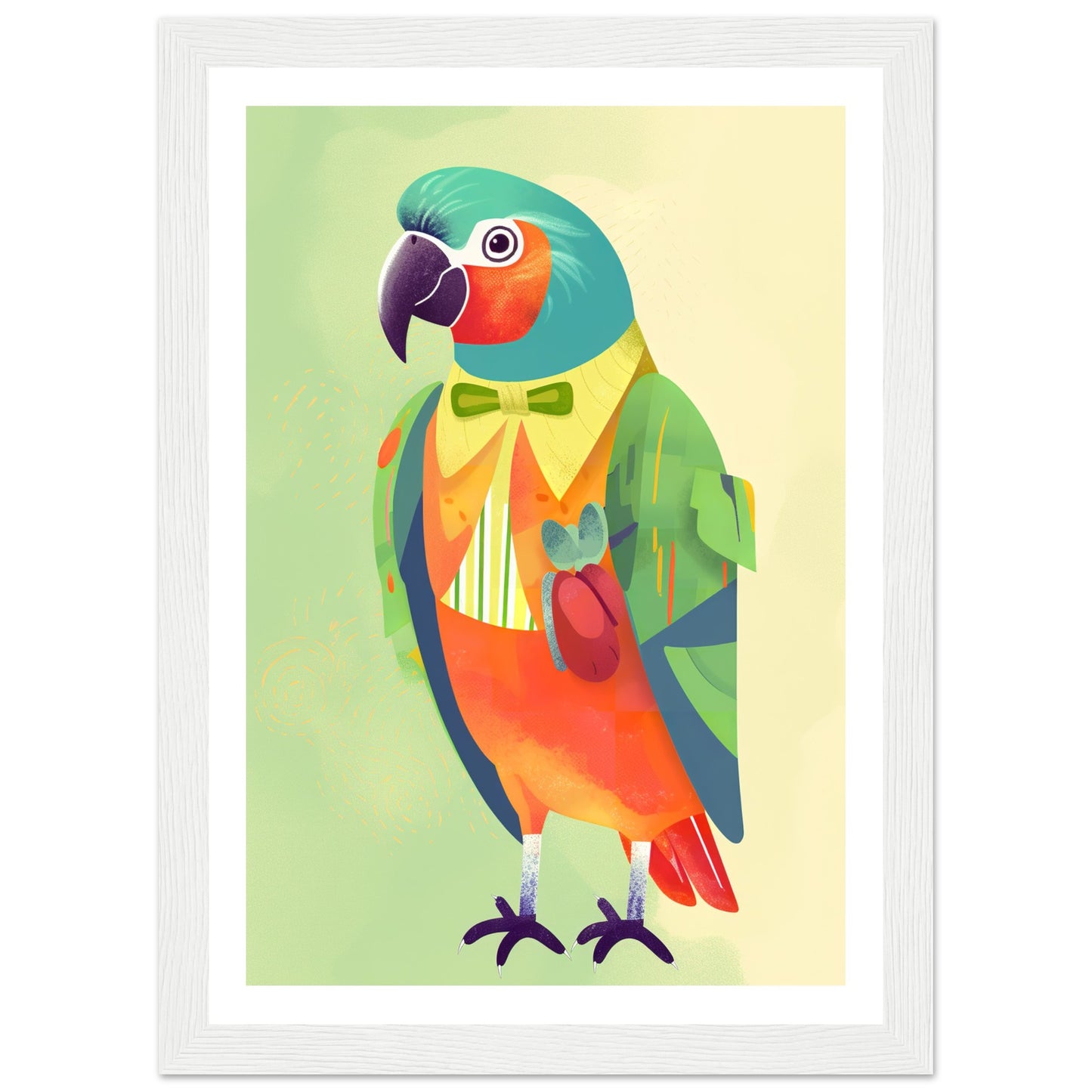 Feathered Parrot Vibrant Wall Art Print