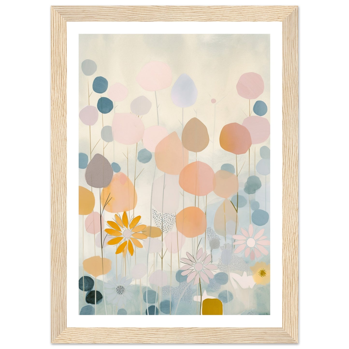 Blossoming Meadows Pastel Symphony Wall Art Print