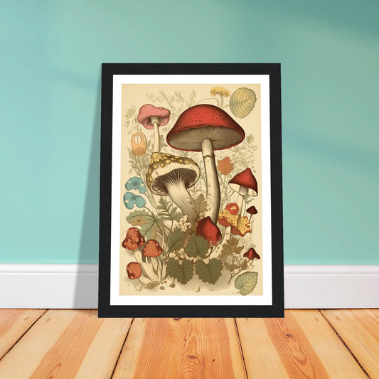 Whimsical Fungi - Vintage Botanical Wall Art Print