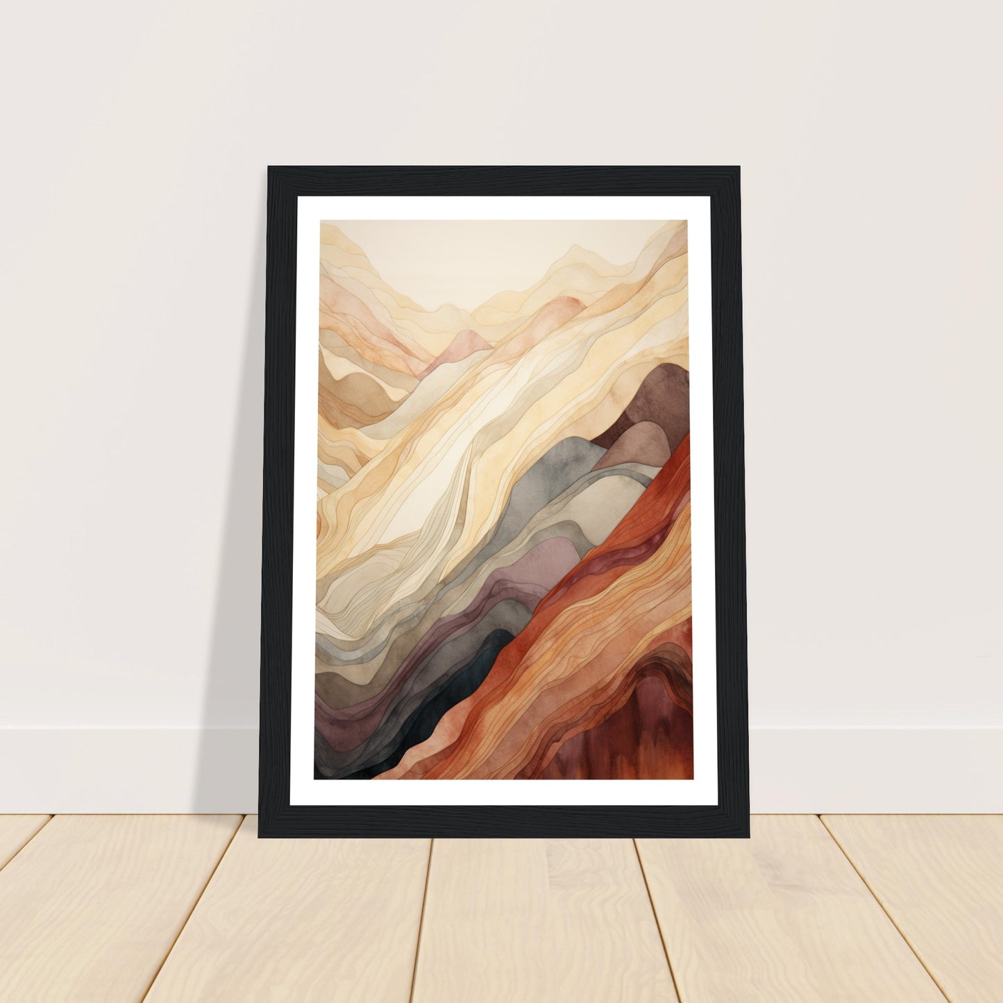 Earthly Abstract Mountain Range Wall Art Print