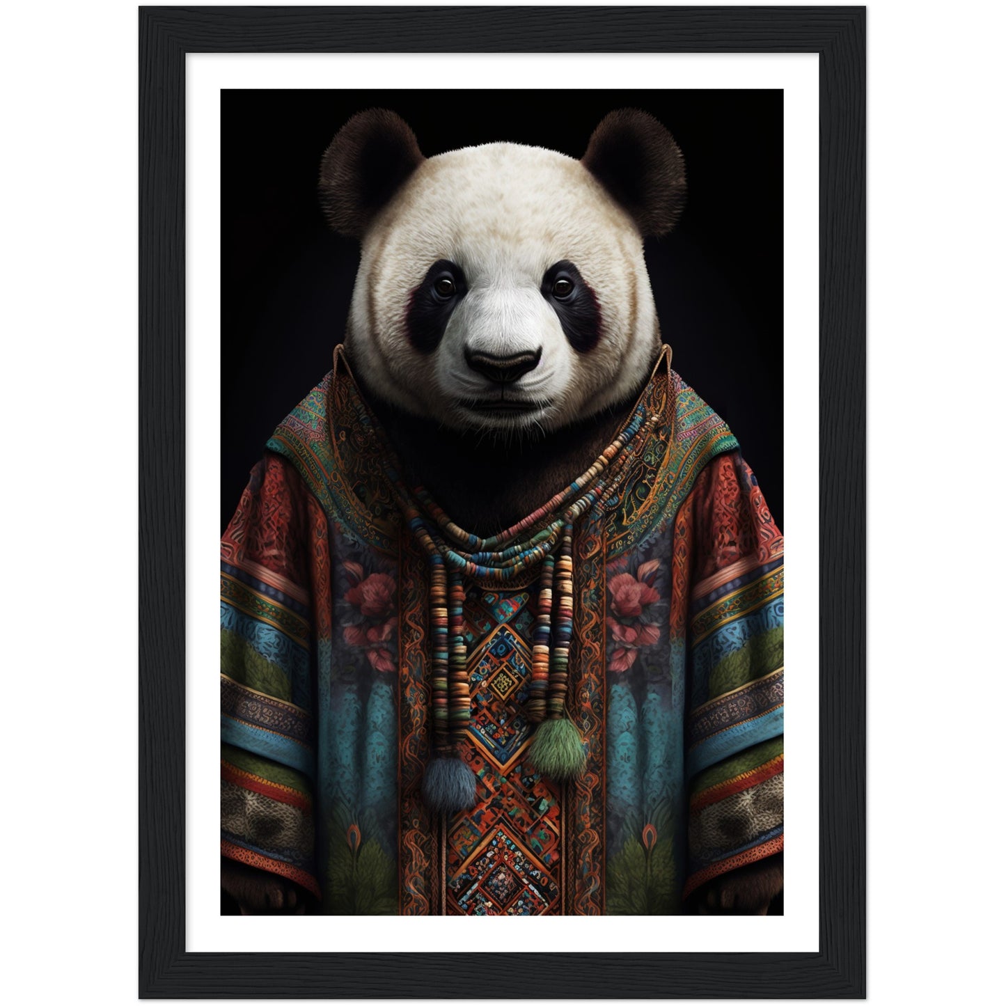 Boho Panda in Dashiki Wall Art Print