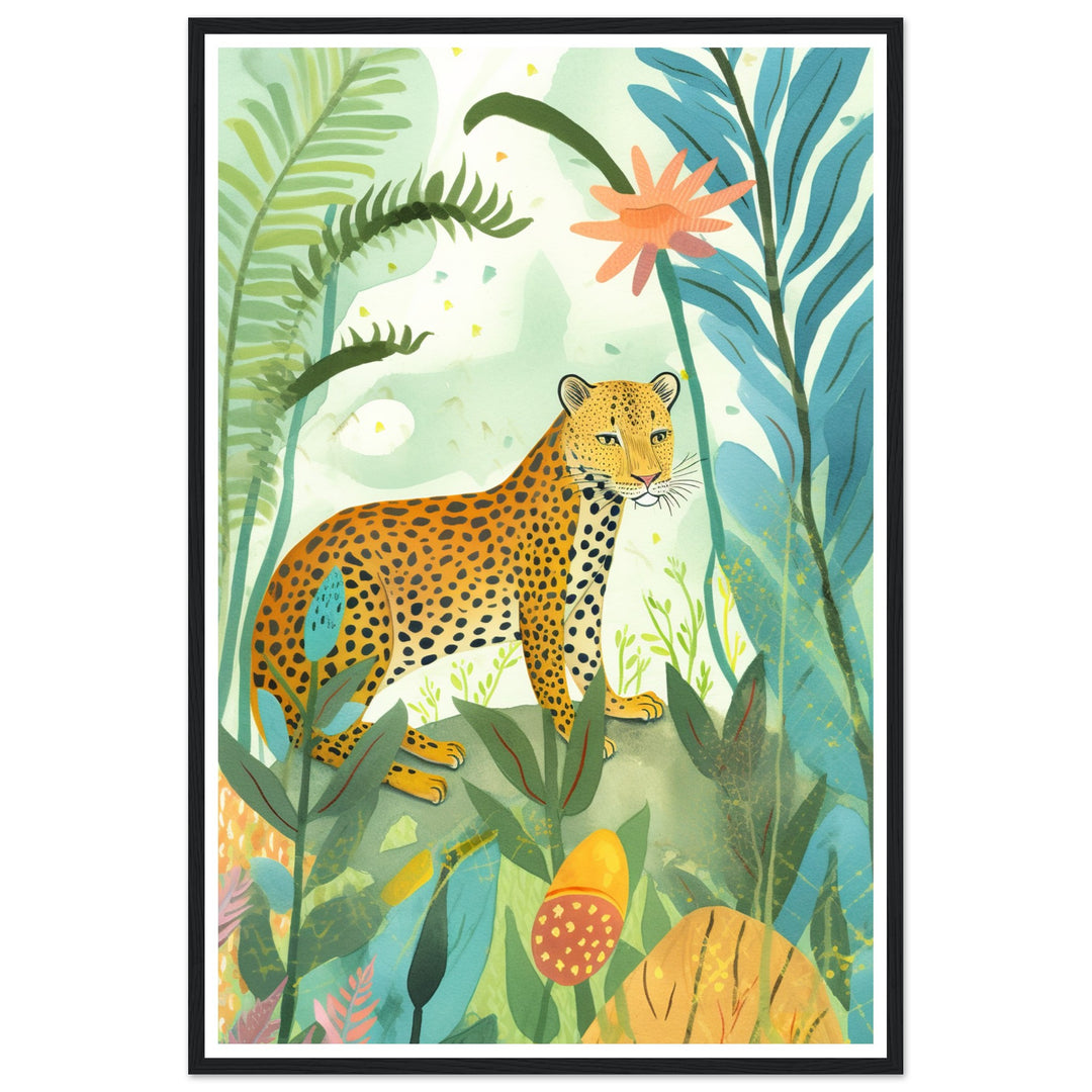 Playful Jungle Leopard Wall Art Print