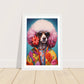 Groovy Dog Hippy Poodle in Flower Power Jacket Wall Art Print