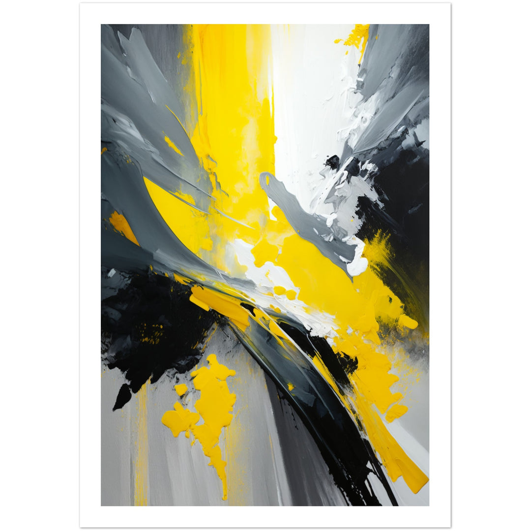 Nature's Emotive Yellow Abstract Brushstrokes Wall Art Print