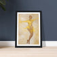 Rhythmic Whirling Ballet Painting in Yellow and Brown