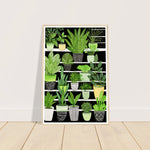 Load image into Gallery viewer, Vibrant Green House Plants in Monochrome Pots Wall Art Print