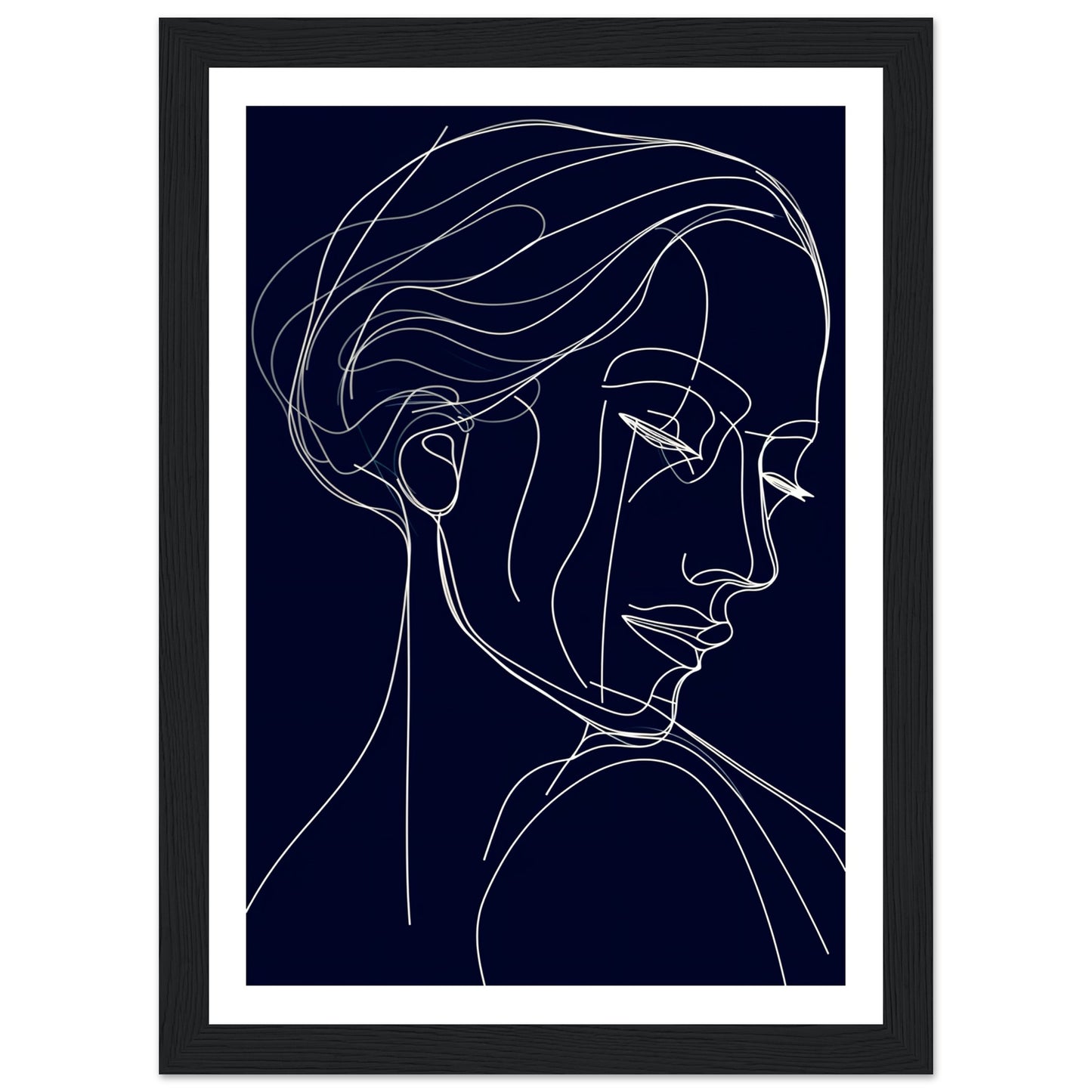 Graceful Contours - Minimalist Woman Portrait Wall Art Print