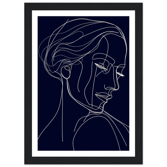 Graceful Contours - Minimalist Woman Portrait Wall Art Print