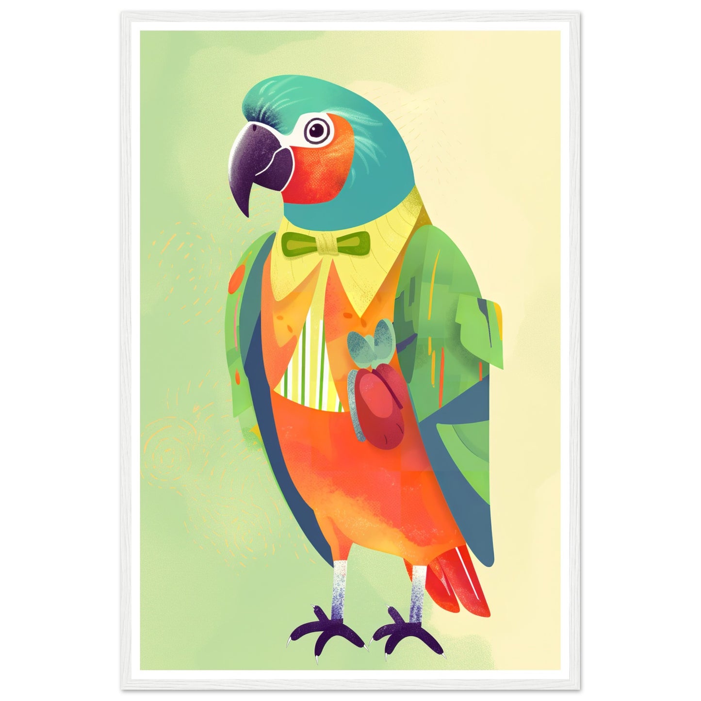 Feathered Parrot Vibrant Wall Art Print