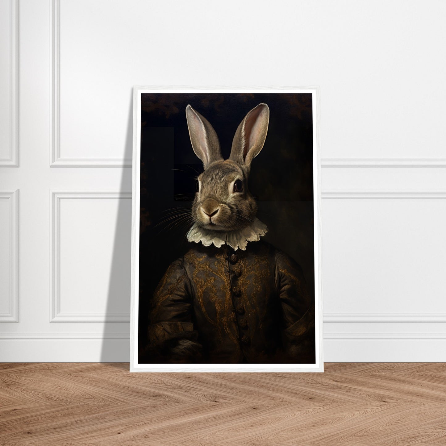 Vintage Tudor Rabbit Portraiture Wall Art Print