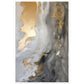 Fluid Melodies of Black, White, and Gold Abstract Wall Art Print