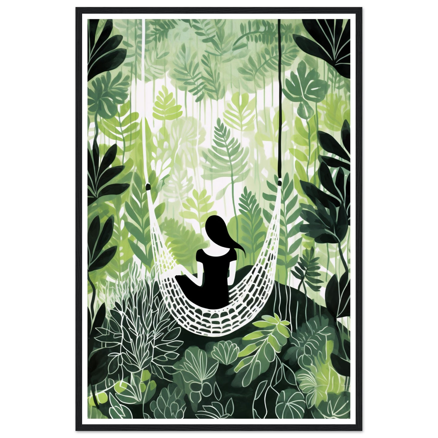 Minimalist Hammock In Lush Chic Garden Wall Art Print