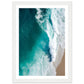 Blue Surge - Aerial Photograph of Ocean Waves Wall Art Print