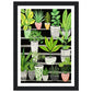 Whimsical Green & Black Potted Plants Wall Art Print