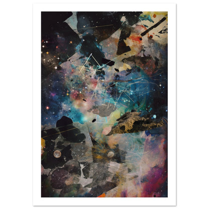 Stellar Space Art Collage Symphony Wall Art Print