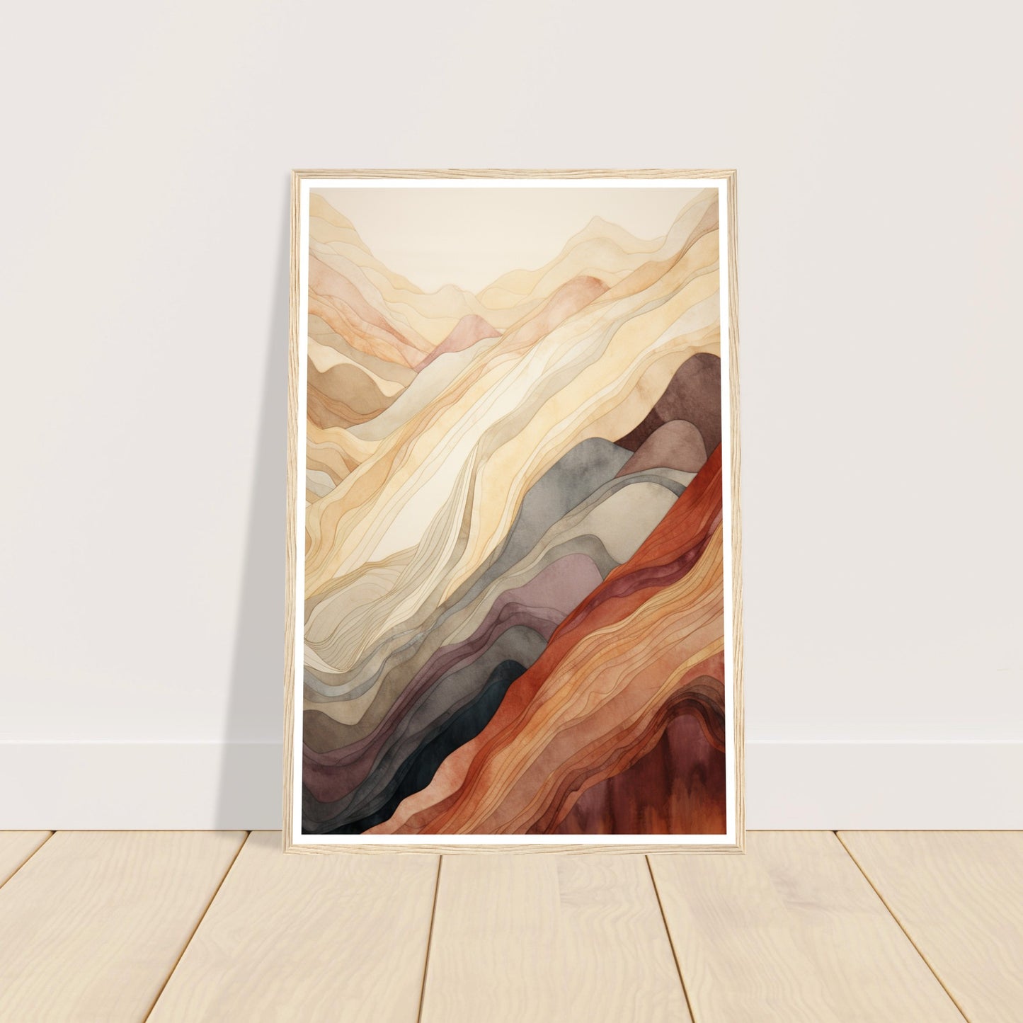 Earthly Abstract Mountain Range Wall Art Print