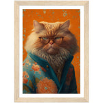 Load image into Gallery viewer, Floral Persian Cat Portraiture Wall Art Print