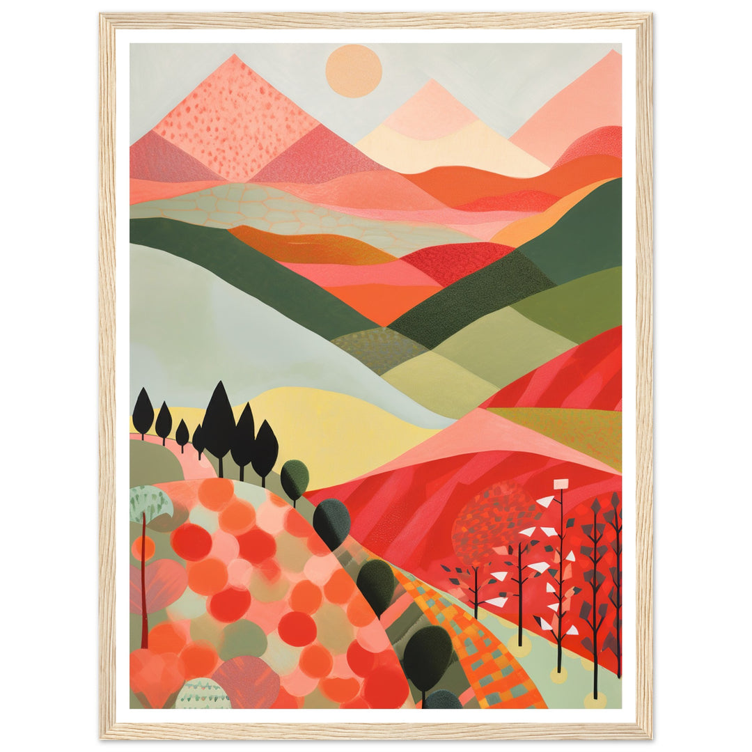 Crimson Peaks Abstract Landscape Patterns Wall Art Print
