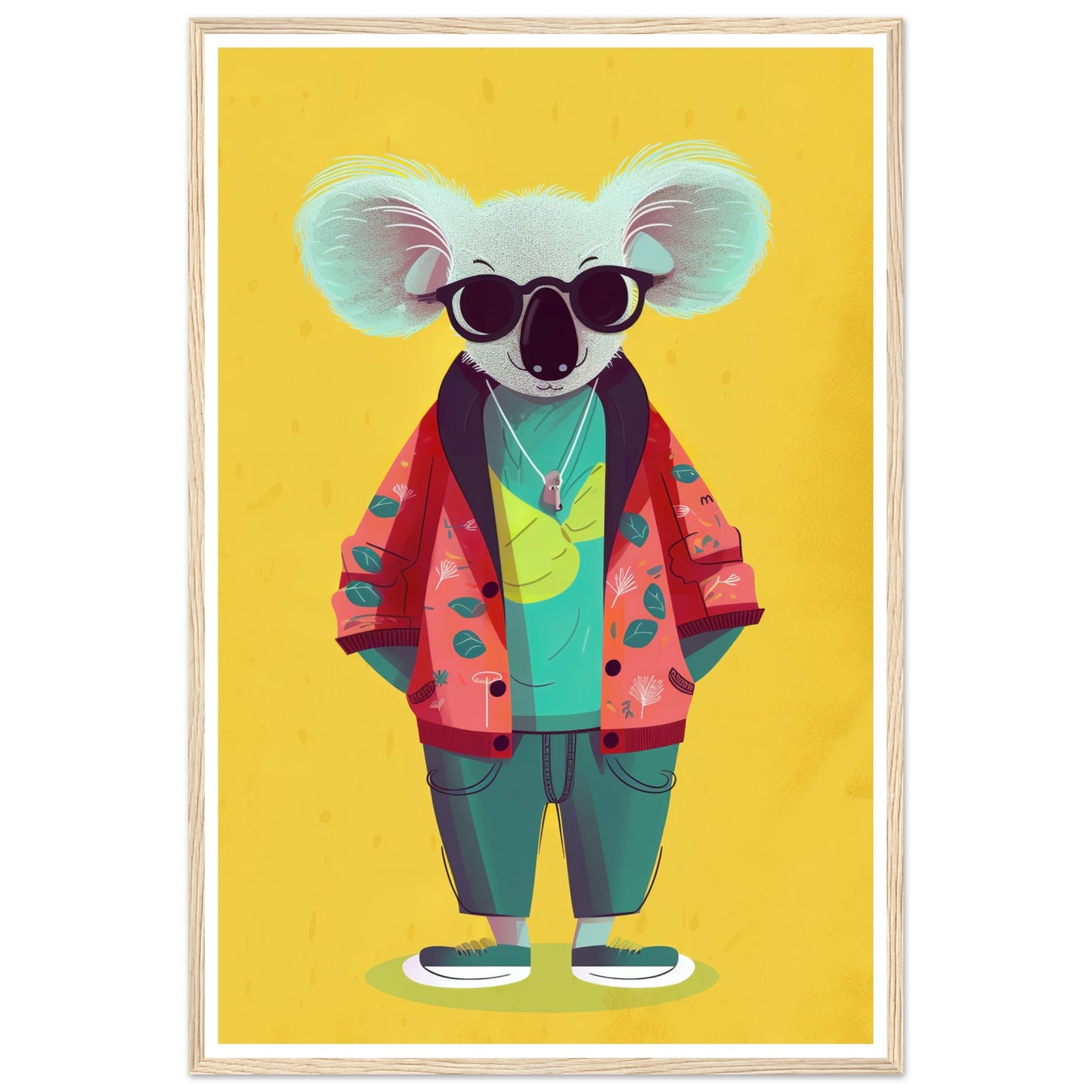 Trendy Koala Couture Illustration Wall Art Print