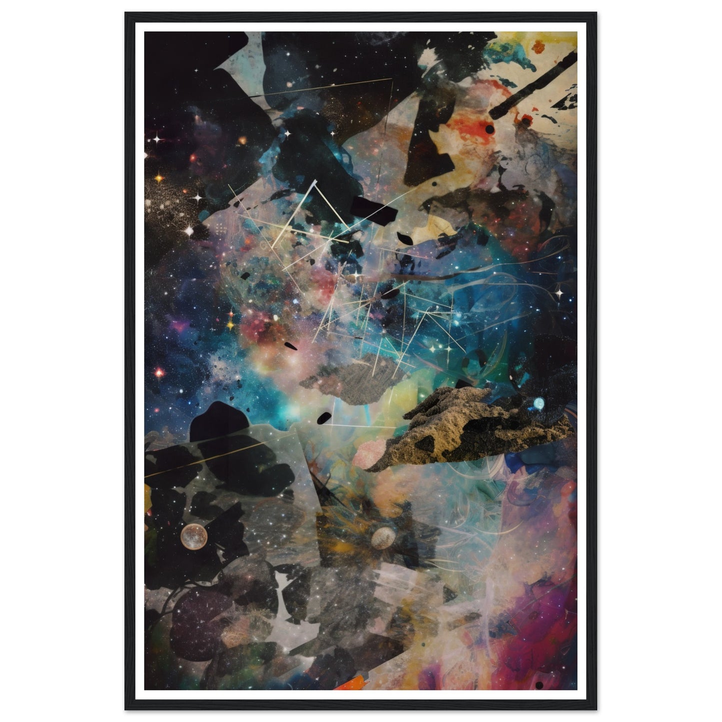 Stellar Space Art Collage Symphony Wall Art Print