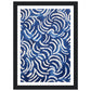 Blue Abstract Zig Zags Swirls & Curls Pattern Wall Art Print