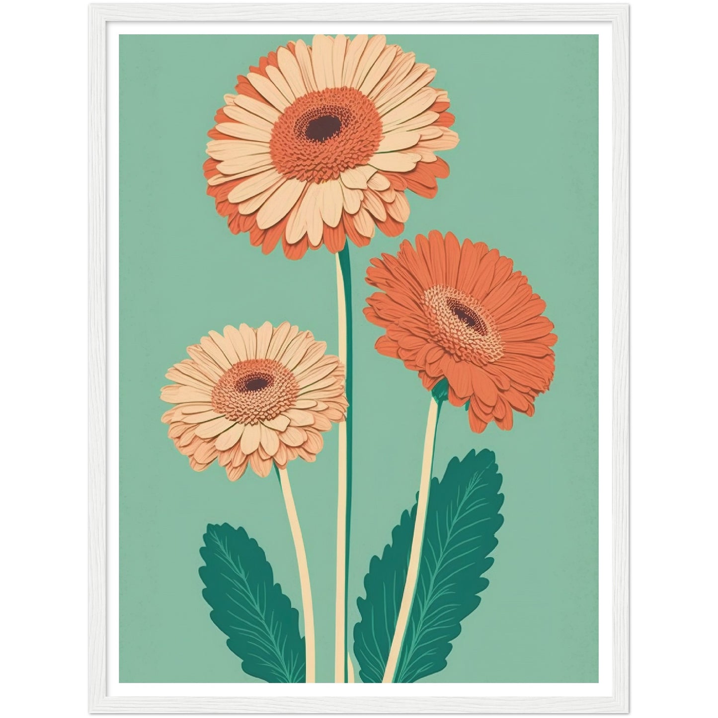 Radiant Gerbera Minimalist Daisy Flower Art