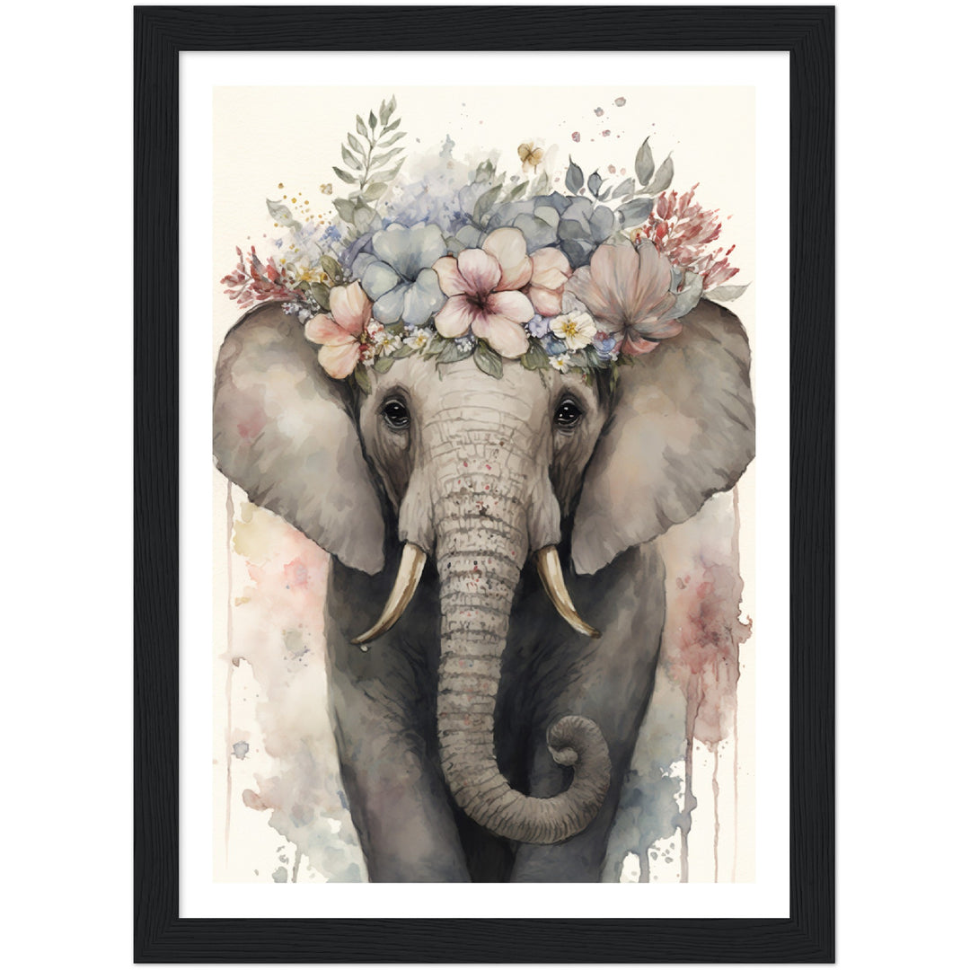 Flower Crowned Elephant Regency Inspired Wall Art Print